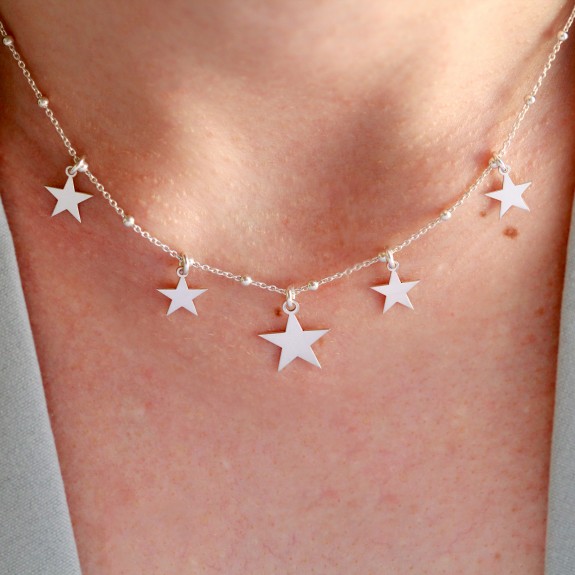Sirius - Colier personalizat tip salba cu stelute din argint 925