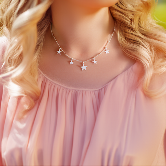 Sirius - Colier personalizat tip salba cu stelute din argint 925