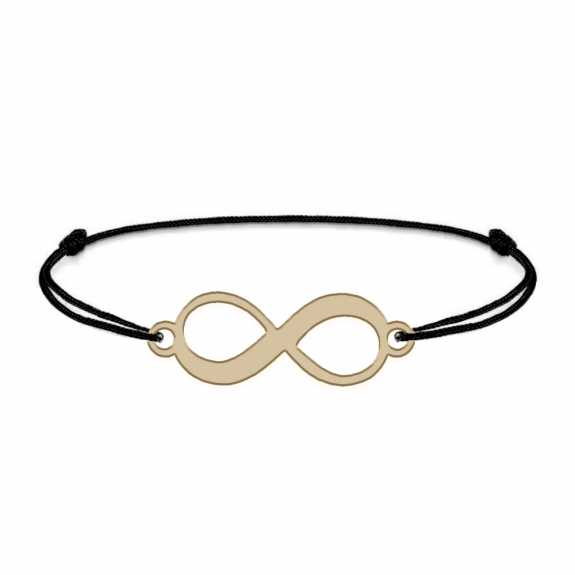 Saray - Bratara personalizata snur si infinit cu nume din Aur 14 karate - 20 x 8 mm