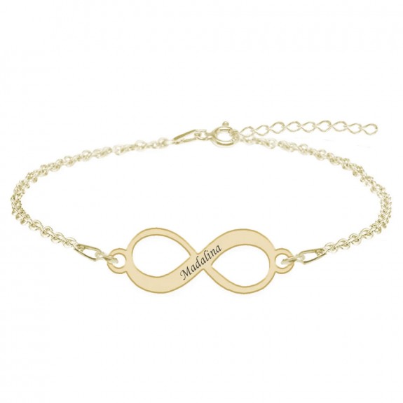 Saray - Bratara personalizata inifinit nume din Aur 14 karate - 20x8mm