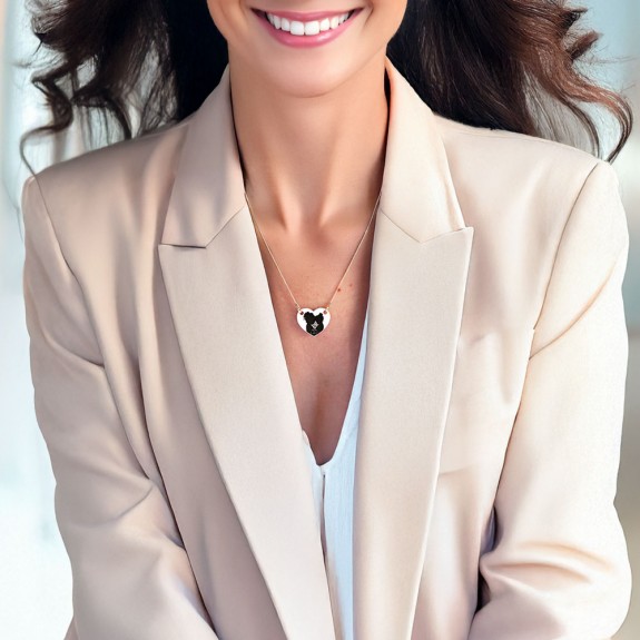 Abby - Colier personalizat mama si copilul iubire infinita din argint 925 placat cu aur roz