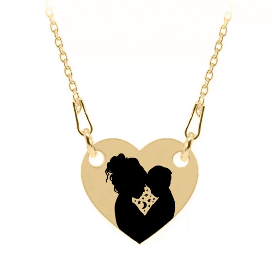 Abby - Colier personalizat mama si copilul iubire infinita din argint 925 placat cu aur galben 24K
