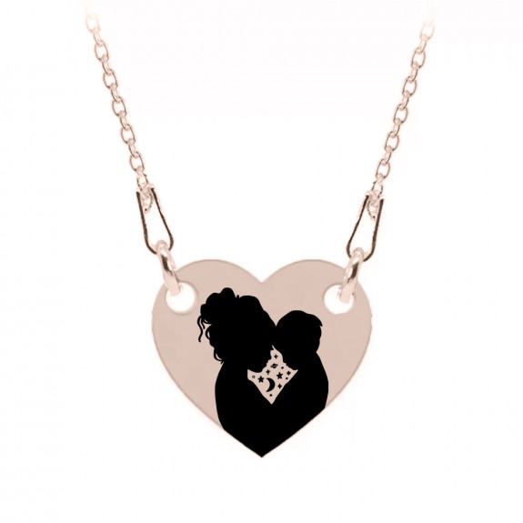 Abby - Colier personalizat mama si copilul iubire infinita din argint 925 placat cu aur roz