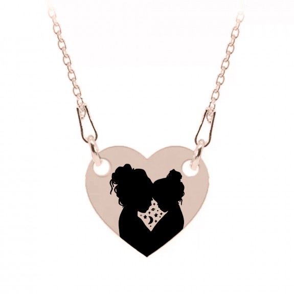 Abby - Colier personalizat mama si copilul iubire infinita din argint 925 placat cu aur roz