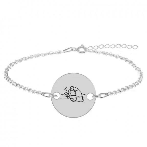 Alan - Bratara personalizata cu banut pentru tata din argint 925 Alan - Bratara personalizata cu banut pentru tata din argint 925