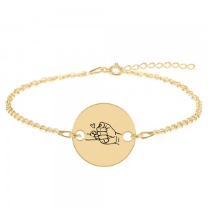 Alan - Bratara personalizata cu banut pentru tata din argint 925 placat cu aur galben 24K Alan - Bratara personalizata cu banut pentru tata din argint 925 placat cu aur galben 24K