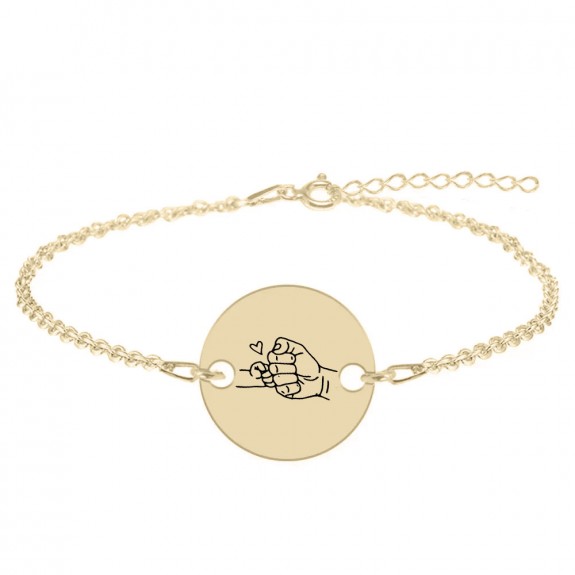 Alan - Bratara personalizata cu banut pentru tata din Aur 14 karate - 12mm Alan - Bratara personalizata cu banut pentru tata din Aur 14 karate - 12mm