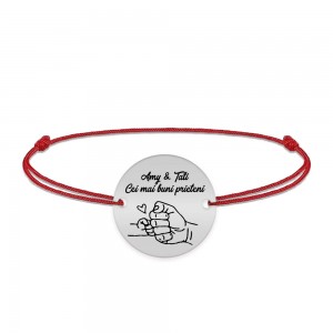 Alan - Bratara personalizata cu banut si snur pentru tata din argint 925
