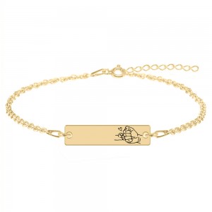 Alan - Bratara personalizata tablita pentru tata din argint 925 placat cu aur galben 24K Alan - Bratara personalizata tablita pentru tata din argint 925 placat cu aur galben 24K