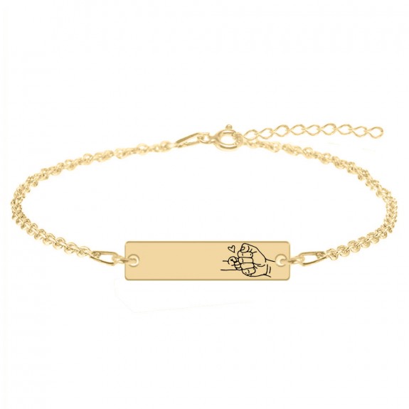 Alan - Bratara personalizata tablita pentru tata din argint 925 placat cu aur galben 24K