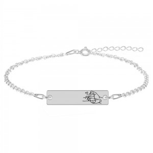 Alan - Bratara personalizata tablita pentru tata din argint 925