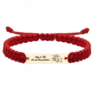 Alan - Bratara personalizata cu tablita si snur impletit pentru tata din argint 925 placat cu aur galben 24K Alan - Bratara personalizata cu tablita si snur impletit pentru tata din argint 925 placat cu aur galben 24K