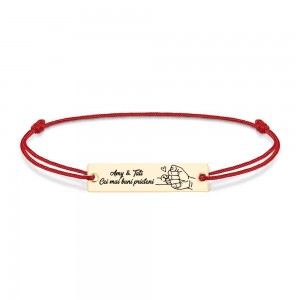 Alan - Bratara personalizata cu tablita si snur pentru tata din argint 925 placat cu aur galben 24K Alan - Bratara personalizata cu tablita si snur pentru tata din argint 925 placat cu aur galben 24K