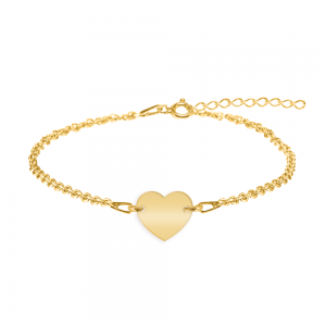 Alara - Bratara personalizata pentru picior cu inimioara din argint 925 placat cu aur galben 24K Alara - Bratara personalizata pentru picior cu inimioara din argint 925 placat cu aur galben 24K