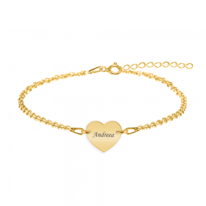 Alara - Bratara personalizata pentru picior cu inimioara din argint 925 placat cu aur galben 24K Alara - Bratara personalizata pentru picior cu inimioara din argint 925 placat cu aur galben 24K