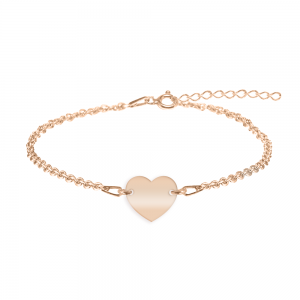 Alara - Bratara personalizata pentru picior cu inimioara din argint 925 placat cu aur roz Alara - Bratara personalizata pentru picior cu inimioara din argint 925 placat cu aur roz