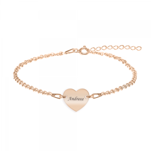 Alara - Bratara personalizata pentru picior cu inimioara din argint 925 placat cu aur roz Alara - Bratara personalizata pentru picior cu inimioara din argint 925 placat cu aur roz