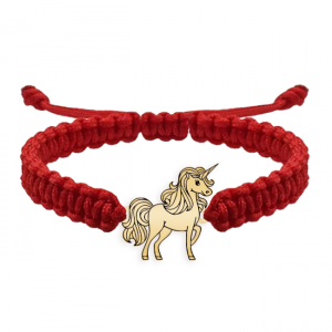 Alegria - Bratara personalizata snur impletit si unicorn din argint 925 placat cu aur galben 24K Alegria - Bratara personalizata snur impletit si unicorn din argint 925 placat cu aur galben 24K
