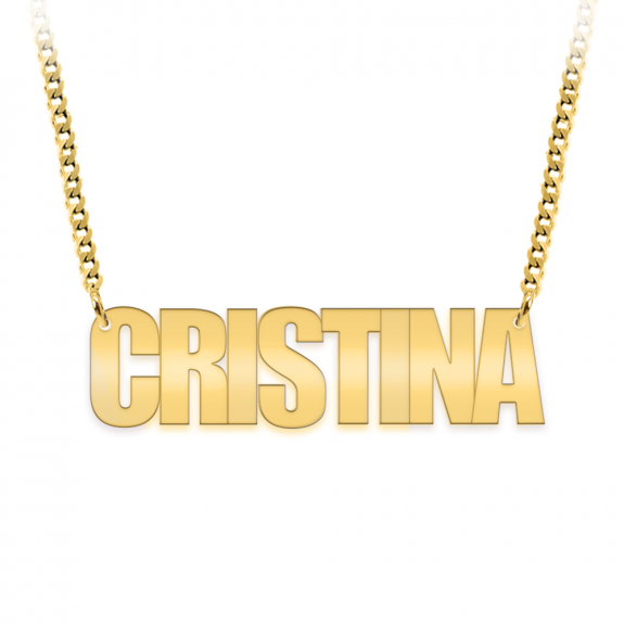 Allen - Colier din argint 925 placat cu aur galben 24K personalizat cu nume