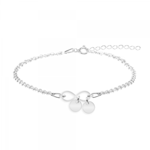 Alma - Bratara personalizata pentru picior cu infinit si 2 banuti din argint 925