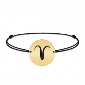 Amelie - Bratara personalizata snur banut cu semn zodiacal din argint 925 placat cu aur galben 24K Amelie - Bratara personalizata snur banut cu semn zodiacal din argint 925 placat cu aur galben 24K