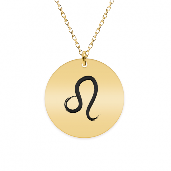 Colier argint 925 placat cu aur galben 24K personalizat cu semn zodiacal Leu Colier argint 925 placat cu aur galben 24K personalizat cu semn zodiacal Leu