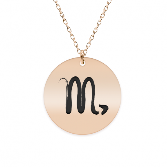 Colier argint 925 placat cu aur Roz personalizat cu semn zodiacal Scorpion Colier argint 925 placat cu aur Roz personalizat cu semn zodiacal Scorpion