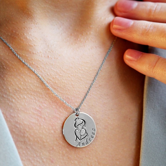 Ami - Colier personalizat mama si bebe din argint 925