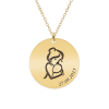 Ami - Colier personalizat mama si bebe din argint 925 placat cu aur galben 24K