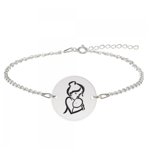 Ami - Bratara personalizata mama si bebe banut din argint 925