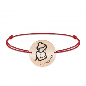 Ami - Bratara personalizata snur banut Mama si Bebe din argint 925 placat cu aur roz Ami - Bratara personalizata snur banut Mama si Bebe din argint 925 placat cu aur roz