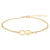 Amour - Bratara personalizata infinit si inimioara din argint 925 placat cu aur galben 24K