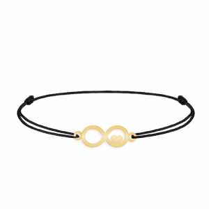 Amour - Bratara personalizata snur infinit si inimioara din argint 925 placat cu aur galben 24K Amour - Bratara personalizata snur infinit si inimioara din argint 925 placat cu aur galben 24K