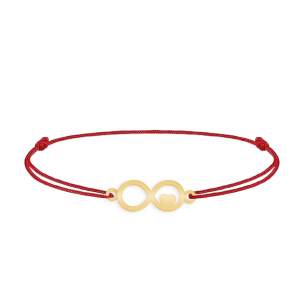 Amour - Bratara personalizata snur infinit si inimioara din argint 925 placat cu aur galben 24K Amour - Bratara personalizata snur infinit si inimioara din argint 925 placat cu aur galben 24K