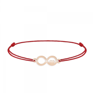 Amour - Bratara personalizata snur infinit si inimioara din argint 925 placat cu aur roz Amour - Bratara personalizata snur infinit si inimioara din argint 925 placat cu aur roz