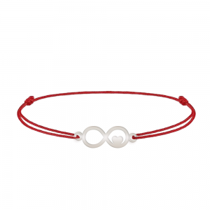 Amour - Bratara personalizata snur infinit si inimioara din argint 925