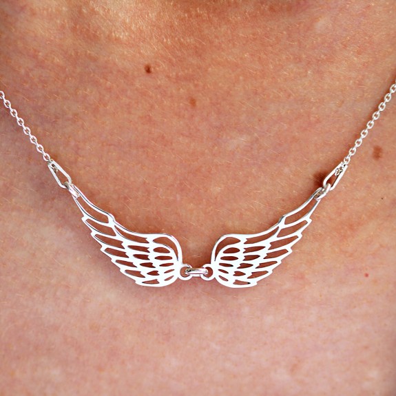 Angela - Colier personalizat doua aripi ingeras din argint 925