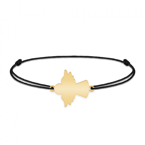 Angelino - Bratara personalizata snur ingeras din argint 925 placat cu aur galben 24K