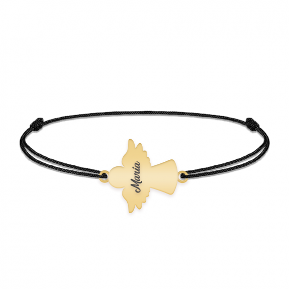 Angelino - Bratara personalizata snur ingeras din argint 925 placat cu aur galben 24K