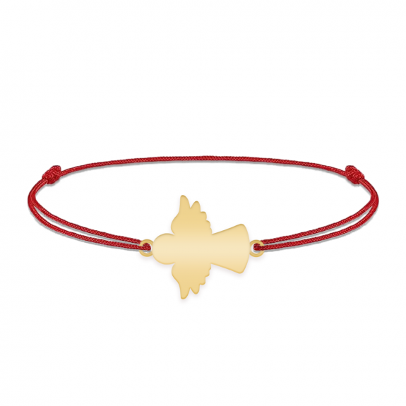 Angelino - Bratara personalizata snur ingeras din argint 925 placat cu aur galben 24K