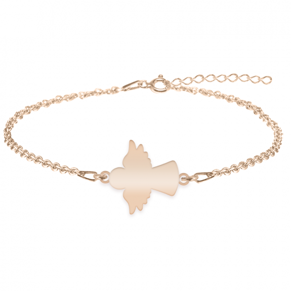 Angelino - Bratara personalizata ingeras din argint 925 placat cu aur roz