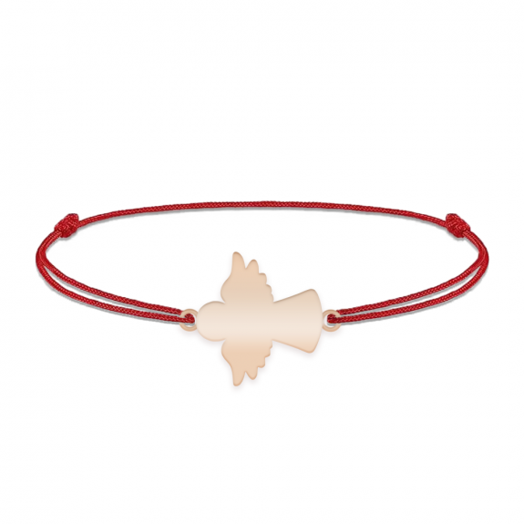 Angelino - Bratara personalizata snur ingeras din argint 925 placat cu aur roz