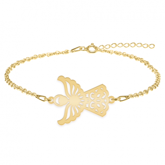 Aniela  - Bratara personalizata ingeras din argint 925 placat cu aur galben 24K Aniela  - Bratara personalizata ingeras din argint 925 placat cu aur galben 24K