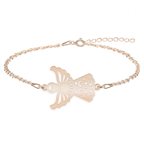 Aniela  - Bratara personalizata ingeras din argint 925 placat cu aur roz Aniela  - Bratara personalizata ingeras din argint 925 placat cu aur roz