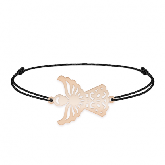 Aniela  - Bratara personalizata snur ingeras din argint 925 placat cu aur roz Aniela  - Bratara personalizata snur ingeras din argint 925 placat cu aur roz