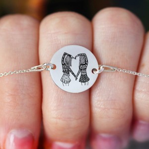 Anabella - Bratara personalizata banut pentru prietene/surori din argint 925