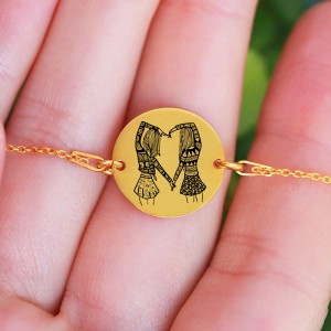 Anabella - Bratara personalizata banut pentru prietene/surori din argint 925 placat cu aur galben 24K Anabella - Bratara personalizata banut pentru prietene/surori din argint 925 placat cu aur galben 24K