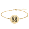 Anabella - Bratara personalizata banut pentru prietene/surori din argint 925 placat cu aur galben 24K