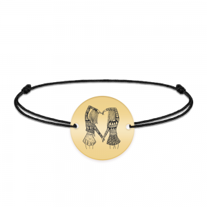 Anabella - Bratara personalizata snur si banut pentru prietene/surori din argint 925 placat cu aur galben 24K Anabella - Bratara personalizata snur si banut pentru prietene/surori din argint 925 placat cu aur galben 24K