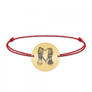 Anabella - Bratara personalizata snur si banut pentru prietene/surori din argint 925 placat cu aur galben 24K Anabella - Bratara personalizata snur si banut pentru prietene/surori din argint 925 placat cu aur galben 24K